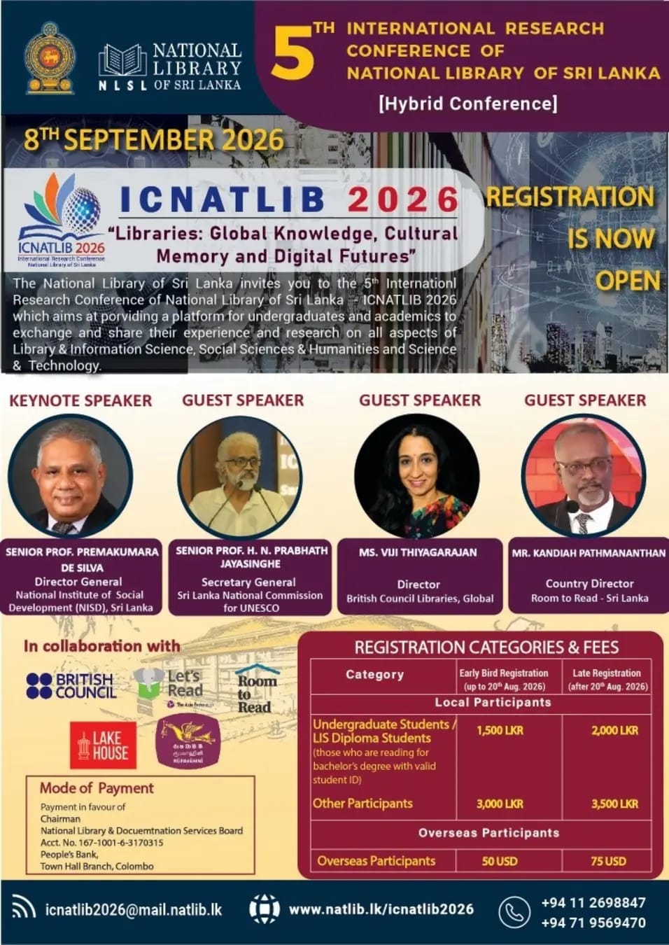 Registration is Now Open – ICNATLIB 2026!